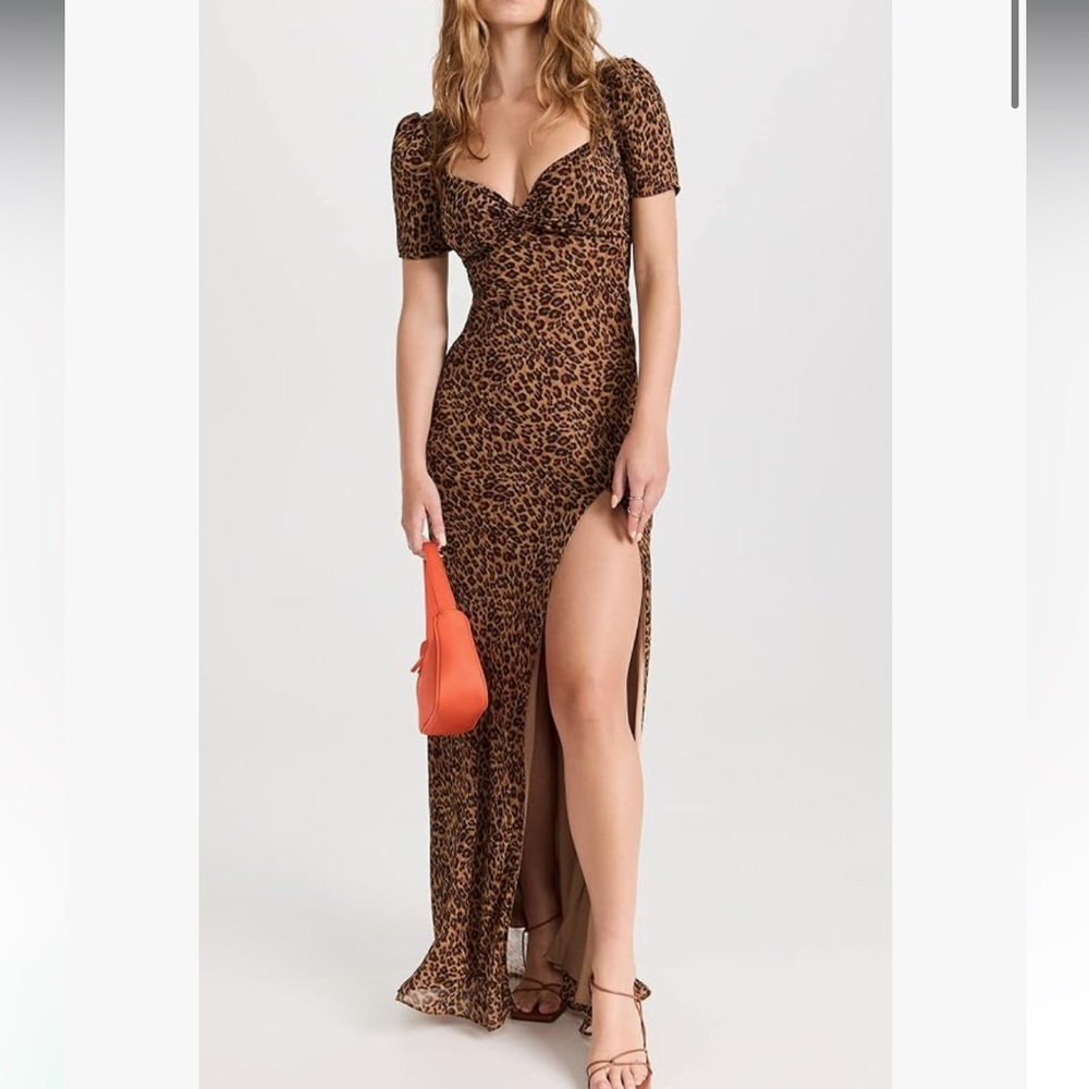 STAUD Puff-Shoulder Dress